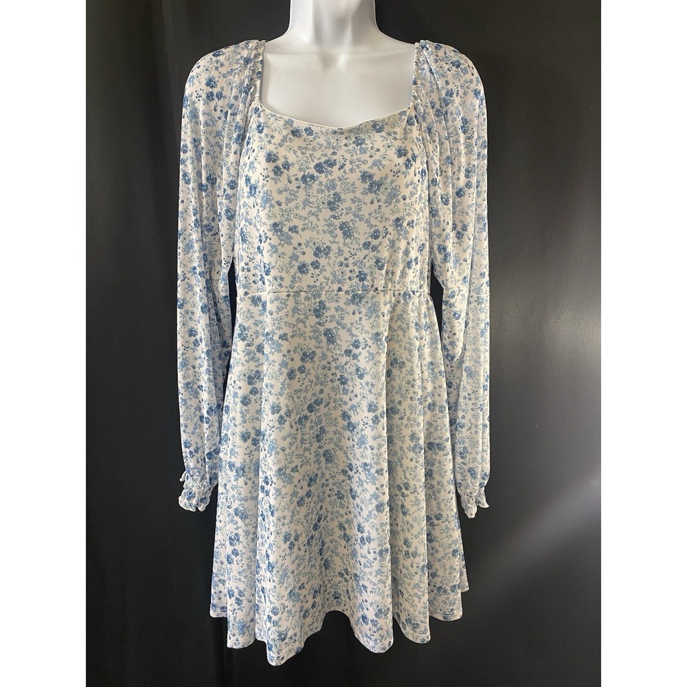 Womens Cottagecore Dress Size Large‎ Prairie Peasant Floral Kitchey Lined Fairy
